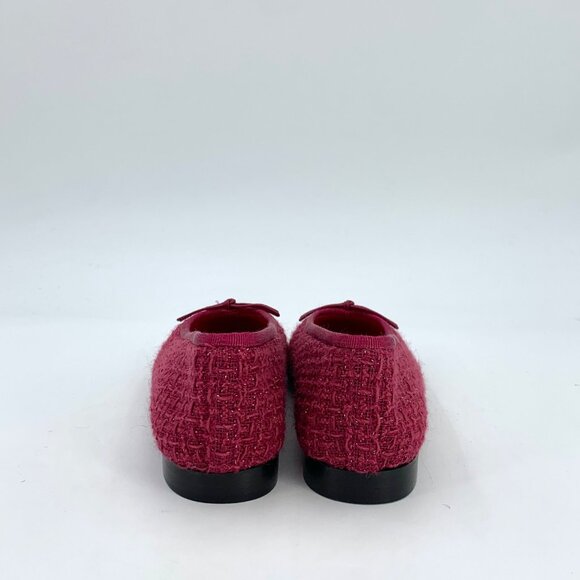 Chanel Pink Bow Woven Ballet Flats - Picture 4 of 9